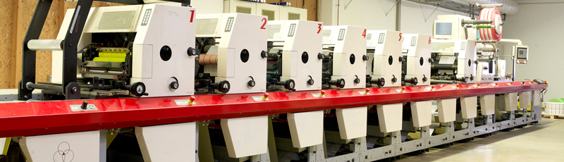 Flexographic printing machine for labels
